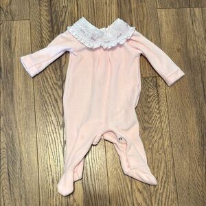 Pink Ruffled Collar Baby One Piece